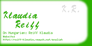 klaudia reiff business card